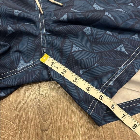 LANDS' END Mens Swim Trunks Ocean Water Blue Tropical Large 36-38 Vacation Lined - Picture 10 of 11